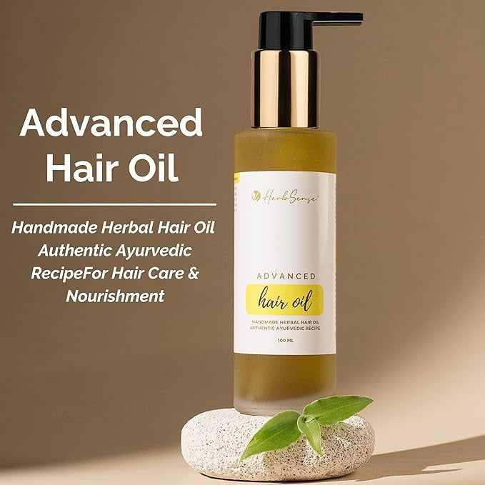 Herbsense Advanced Hair Oil- Blend of Wood Pressed Oils & Herbs - 100 ml