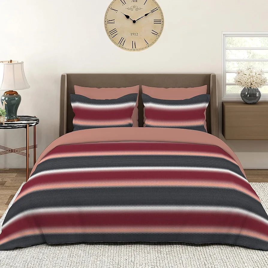 Layers Durathread Bedsheet Set for All Seasons Lightweight 225 CVC King Size Multi