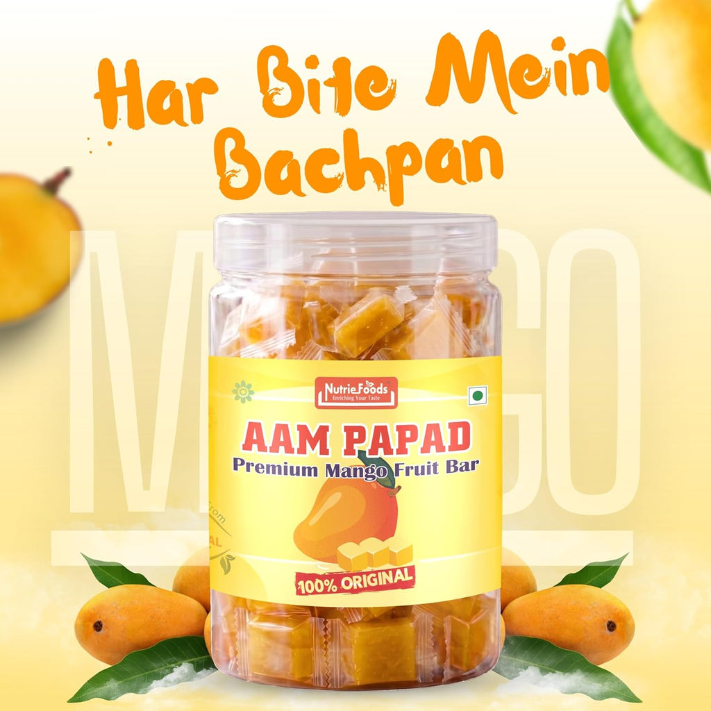 Nutriefoods Aam Papad | 100% Natural Fruit Candy | Premium Mango Fruit Bar, Mango Toffee Candy (400g)