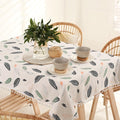 Urban Space Cotton Dining Table Cover 6 Seater, Printed Cotton Table Cloth Colour Feathers Green