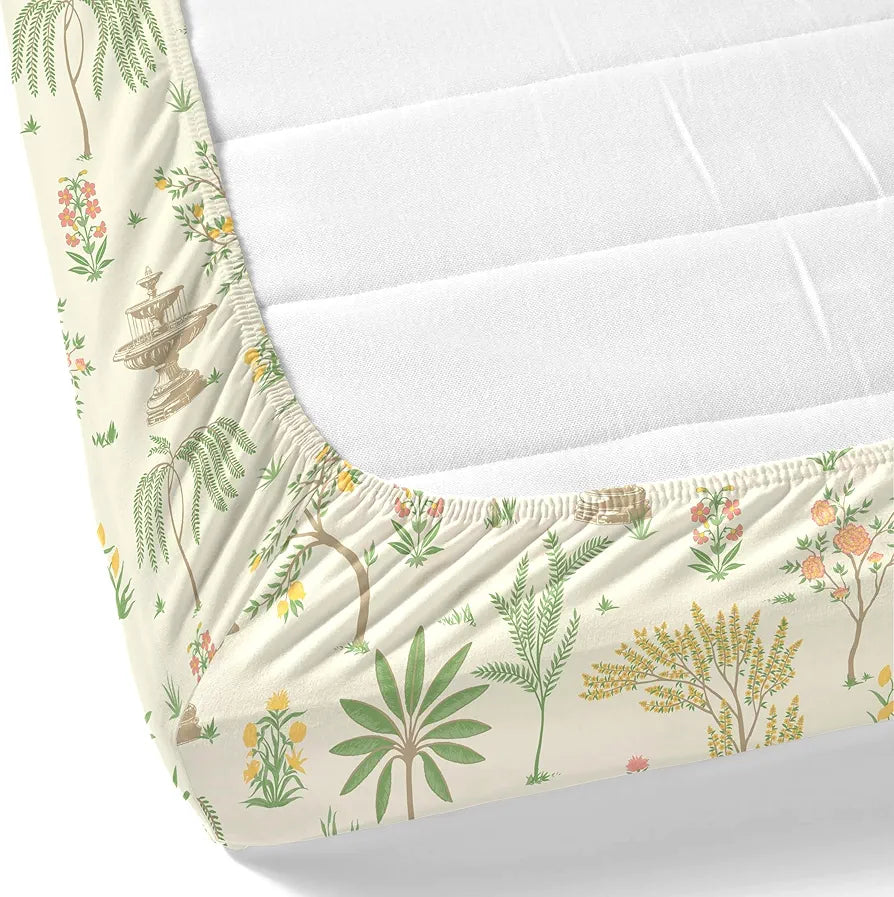 Dreamscape Cotton King Fitted Bedsheet with 2 Pillow Covers Macaroon Color