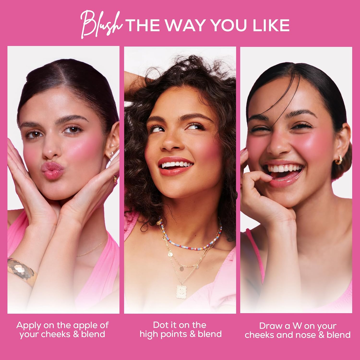 RENEE You Are Blushing Powder Blush With Matte Finish | Buildable, Rosy Payoff, Lightweight, Long-Lasting Formula | With Grapeseed oil, Olive oil & Vitamin E - Pink Whisper | 5.5g