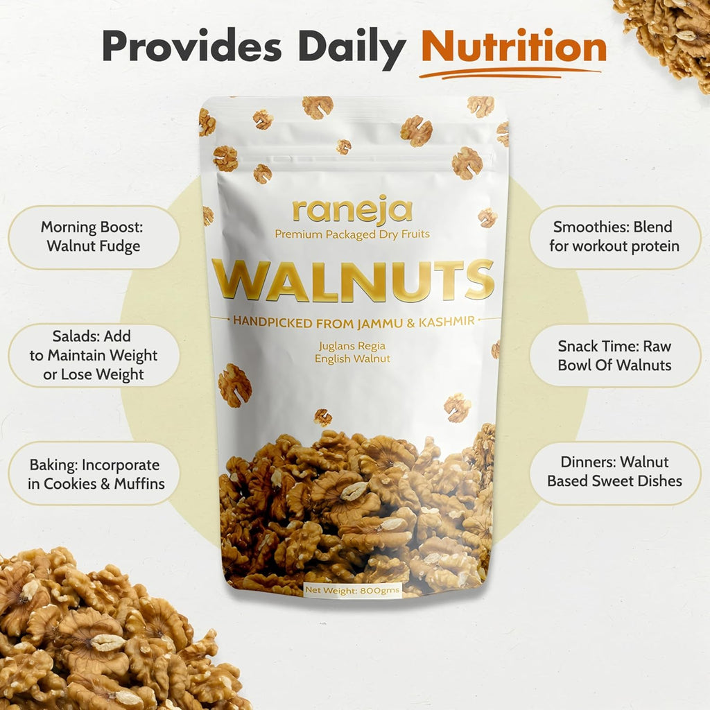 Raneja 100% Large Size Kashmiri Walnut Kernels 250g | Premium Walnuts/Akhrot Without Shell, Dry Fruits, Rich in Proteins & Antioxidants, With omega-3 fatty acids