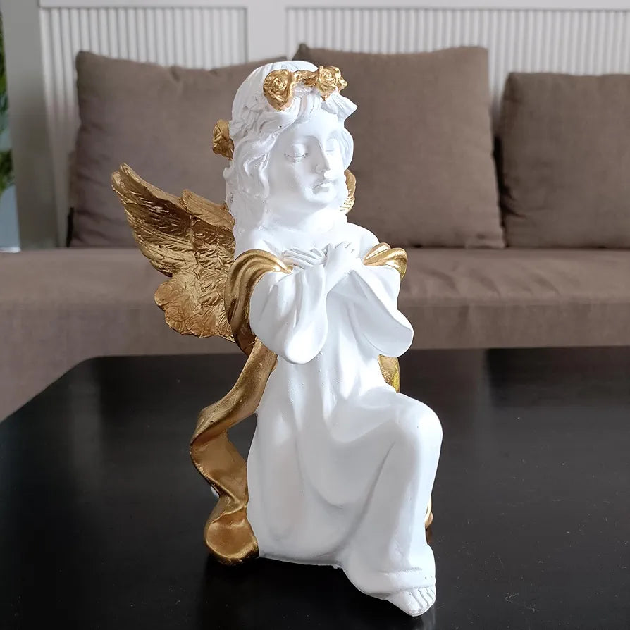 Alila White Fairy Angel With Wings Figurine Statue For Home Living Room 8 Inches Fantasy