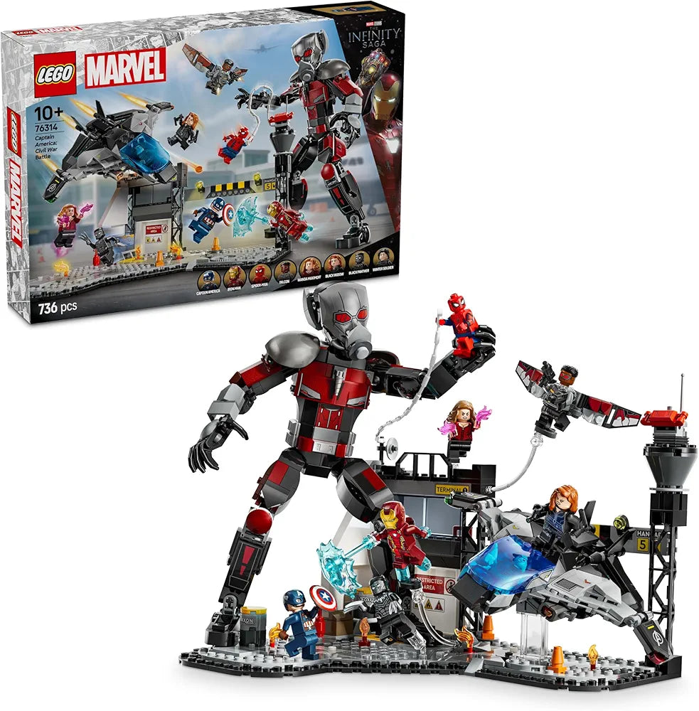 Lego Marvel Captain America: Civil War Action Battle Buildable Playset with 8 Minifigures 76314