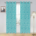 Cloth Fusion Sheer Curtain Door 7 Feet Rose-Turquoise