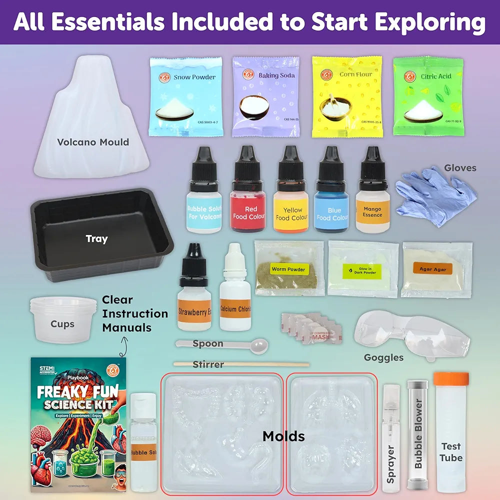 Butterfly EduFields Freaky Science kit For Boys & Girls Age 8-14 Science Experiment Kit Jelly organs, Slushy snow&more Birthday Gift for Kids