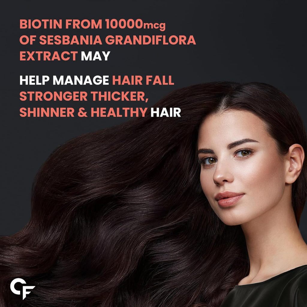 Carbamide Forte Biotin Hair Gummies for Hair Growth | Biotin Gummies for Women & Men | Hair Supplements for Women & Men | Hair Vitamins | Gummies for Hair Growth - 60 Veg Strawberry - Flavored Gummies