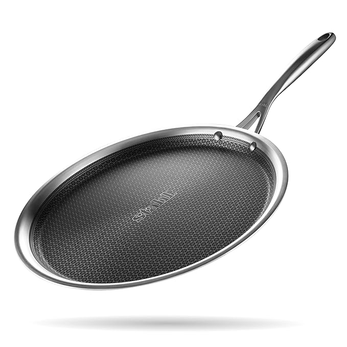 Stahl Artisan Hybrid Triply Dosa Tawa, Dosa Tawa with Induction Base 32 cm
