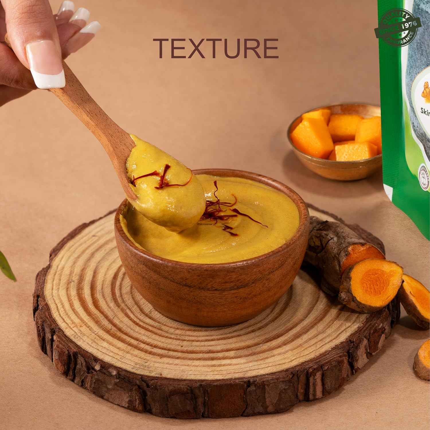 Indus Valley Bio Organic Kasturi Haldi & Coconut Malai Ubtan, Skin Brightening Paste with Besan & Mango Butter for Face & Body