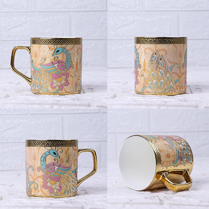Femora Bone China Gold Tea Cup | Heaven Gold | 180 Ml