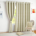 Story@Home Hexagon Hive Door Curtains 7 feet Long Cream Colour Semi-Sheer Geometric Design