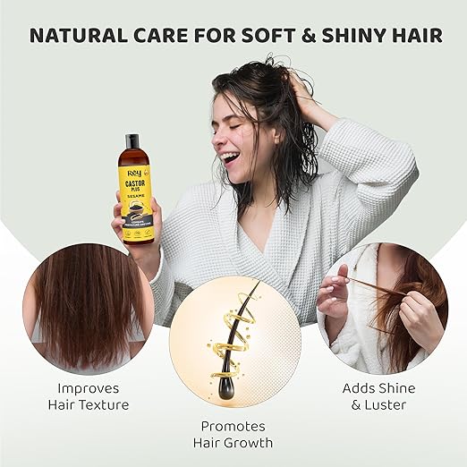 Rey Naturals Premixed Castor Oil Plus Sesame Oil Cold Pressed - 200 ml