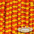 Marigold Artificial Flowers for Decoration Long Garland 5 Feet Long 5 Pcs Multi