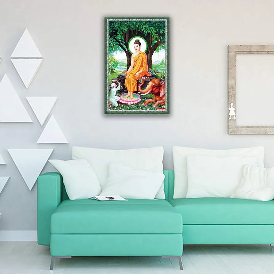 Rangoli MDF Wall Stick Decorative Panel 12x18 Wall Art P-1 Design-12