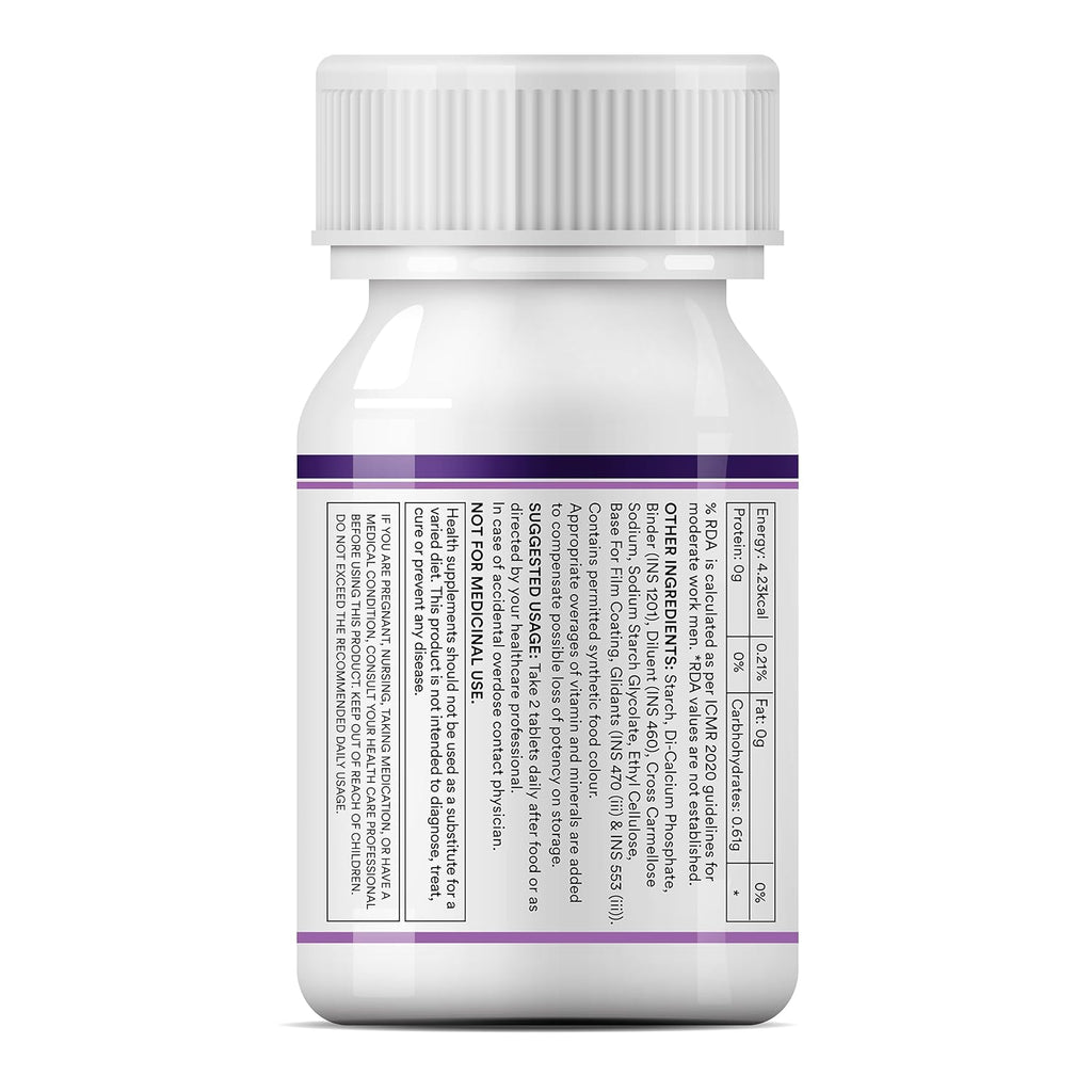 INLIFE ZMA (Zinc Magnesium Aspartate & Vitamin B6) For Men And Women | For Muscle Strength, Recovery, Sleep, Immune Support - 60 Tablets (Pack of 1)