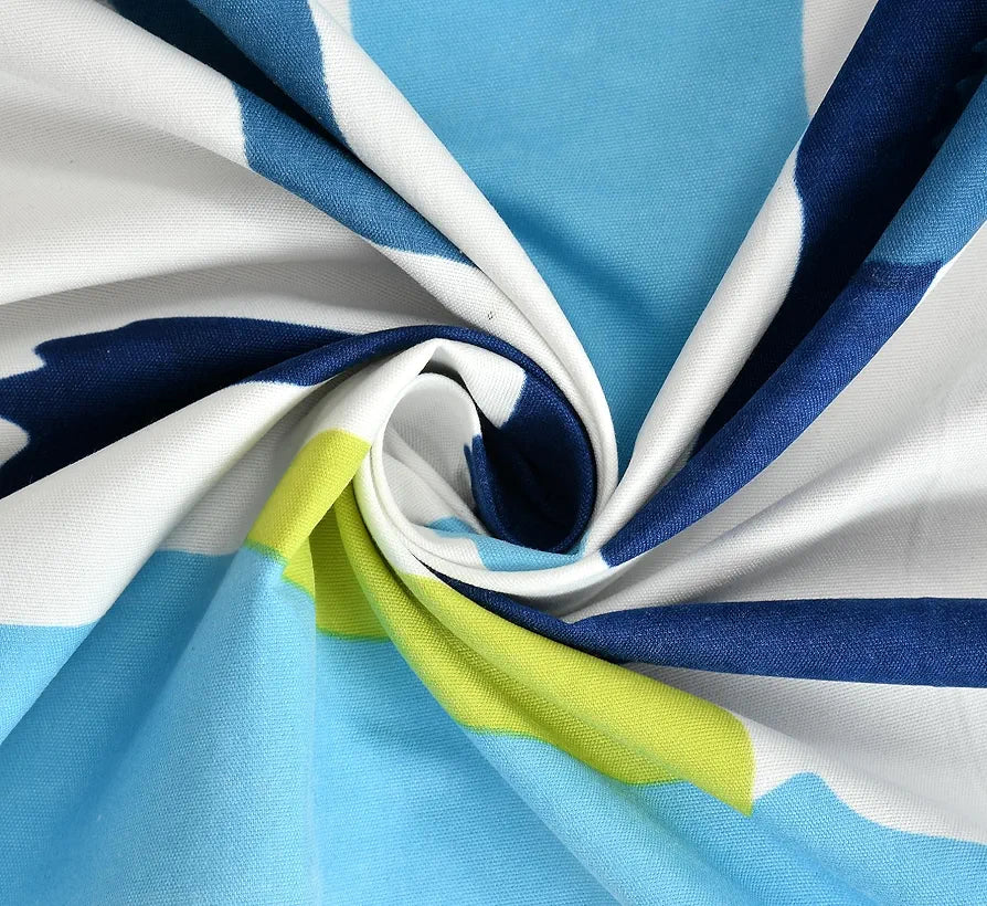 Homefab India 180 TC Microfiber Single BedSheet with 1 Pillow Cover Blue White
