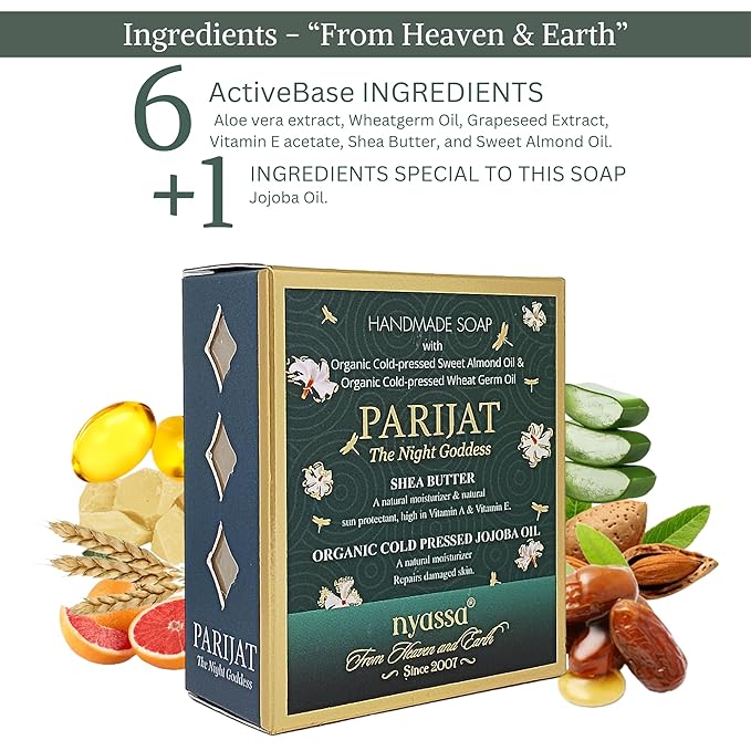 Nyassa Luxurious Parijat Handmade Natural Bathing Soap - 150 Gms