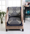 Nendle Velvet Chenille Fabric 5 Seater Sofa Cover (Navy Blue) Set of 6 Pieces
