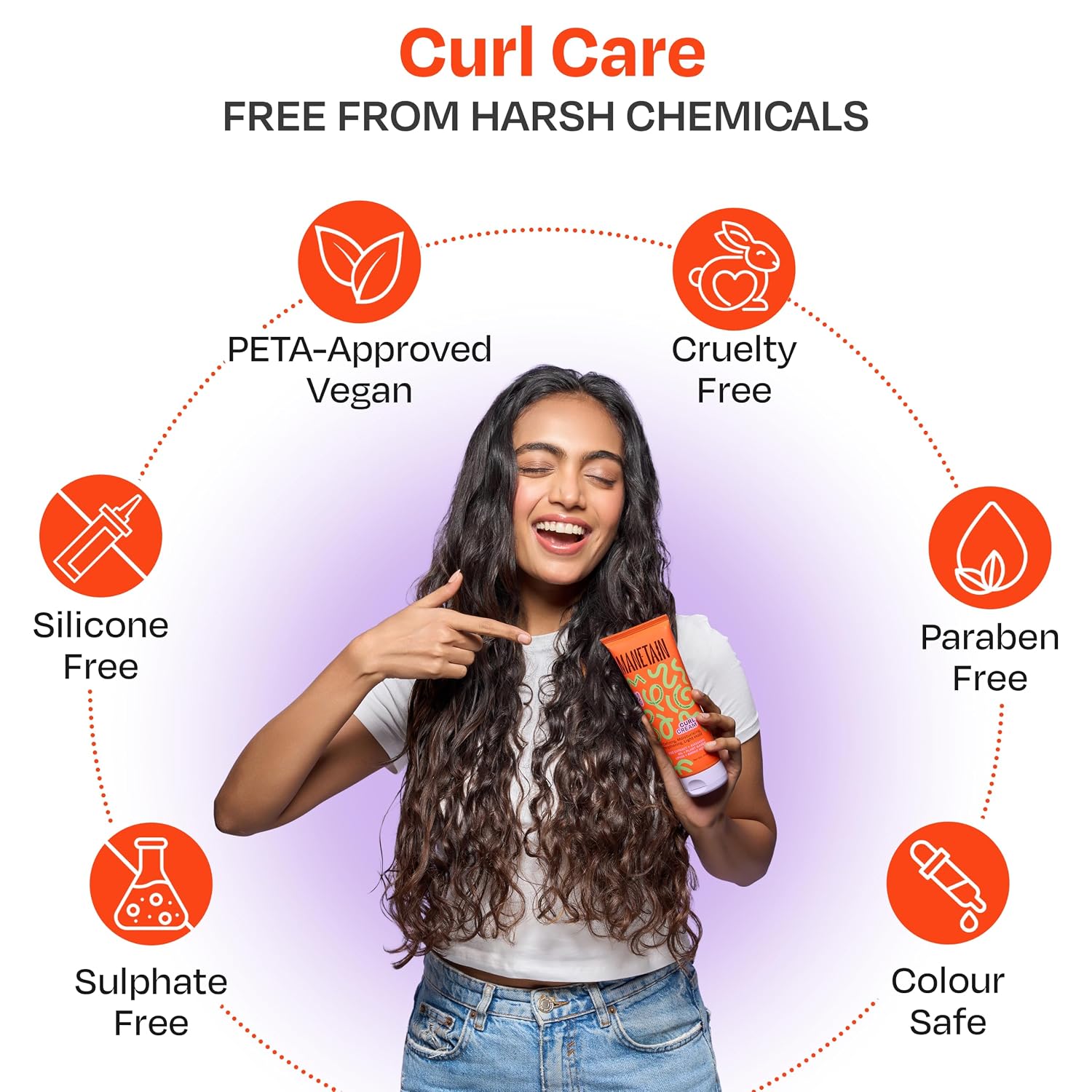 MANETAIN Curl Cream 200ml for Curly & Wavy Hair | Frizz Control, Soft Hold & Moisturizing Styling Cream | Enhances Natural Curls, Reduces Frizz | Sulfate-Free, Paraben-Free, Vegan Hair Care