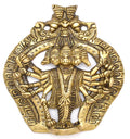 Two Moustaches Panchmukhi Hanuman Brass Wall Hanging Idol
