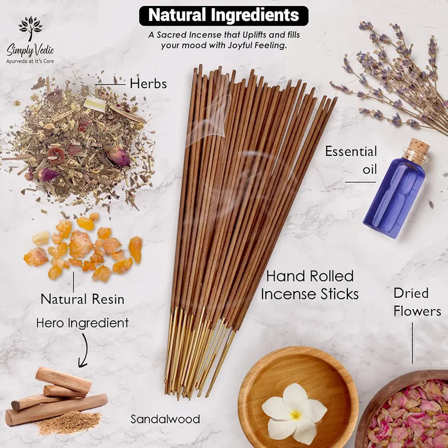 Simply Vedic Sandalwood Incense Sticks With Free Holder