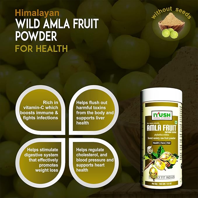Iyush Herbal Ayurveda Wild Organic Amla Powder - 100 gms
