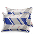 Huesland by Ahmedabad Cotton Pillow Covers Set | Pack of 2 | Grey & Blue