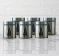 Femora Kitchen Storage Jars Steel Finish With See Through Window Jar | 700 Ml | Pack of 6 | Silver