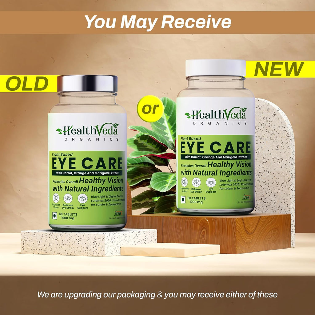 HEALTH VEDA ORGANICS PRIVATE LIMITED Plant Based Eye Care with Lutemax 2020 I 60 Veg Tablets I Protects from Blue Light & Improves Vision I For both for Men & Women