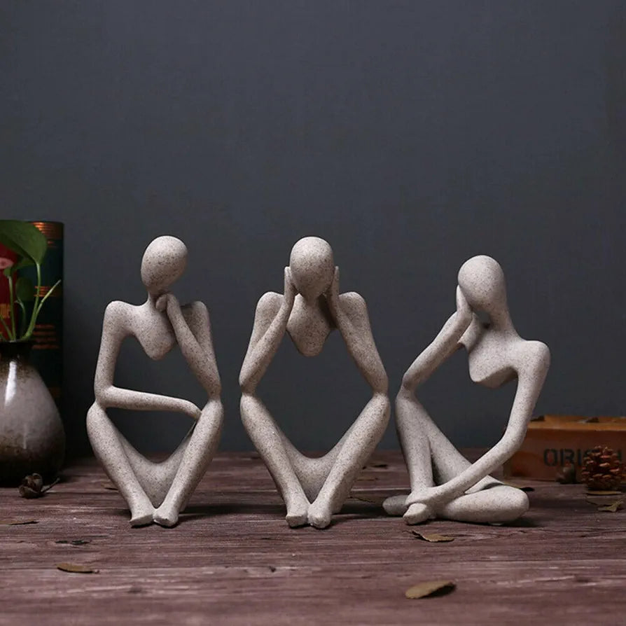Mariner's Creation Premium Set of Three Modern Art Thinker showpiece 9x6x12.5cm