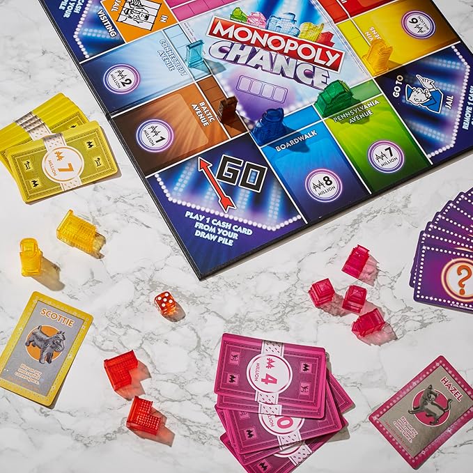 Monopoly Chance Board Game Roll Flip for Buy Adults and Kids