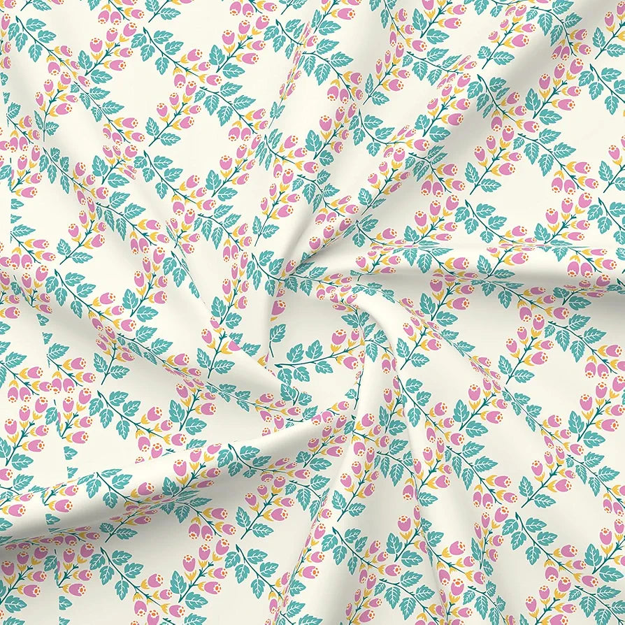 Layers Marigold Cotton Bedsheet Set for All Seasons Lightweight 144 TC King Size Beige Floral