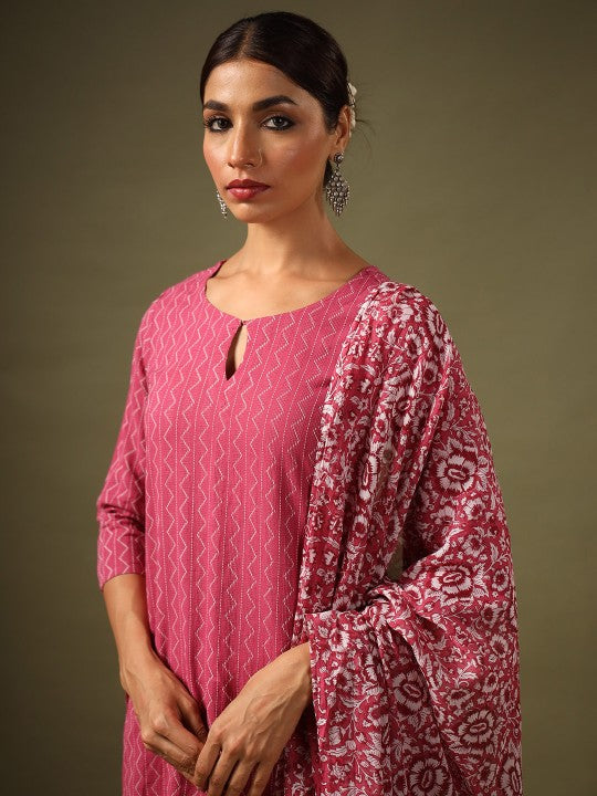 Anayna Pure Cotton Kurta with Trousers & With Dupatta