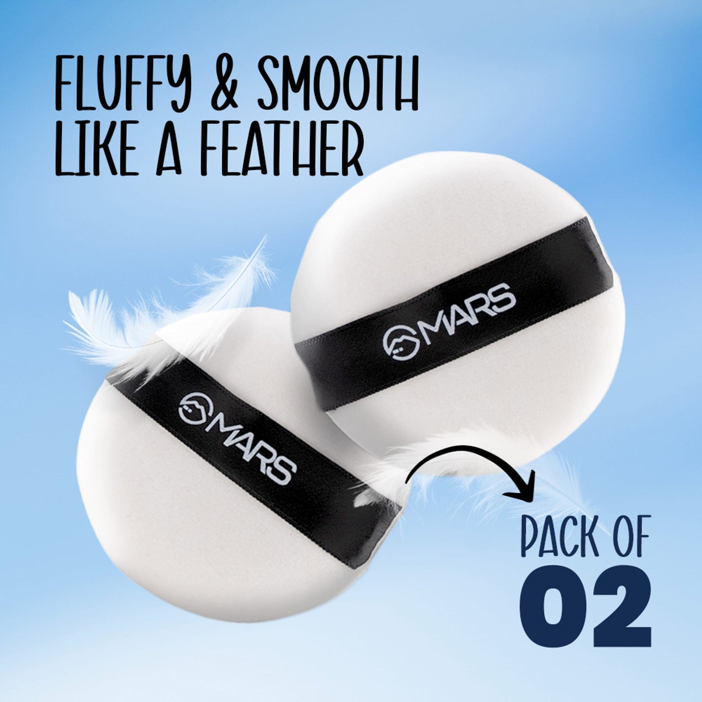 MARS Cosmetics Puffect Powder Puff with Strap - Pack of 2