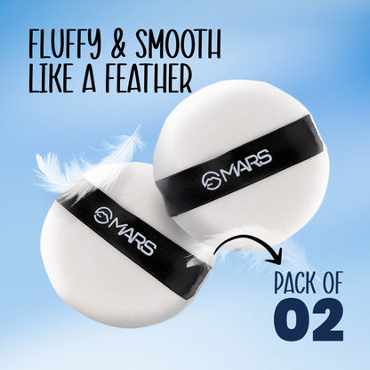 MARS Cosmetics Puffect Powder Puff with Strap - Pack of 2