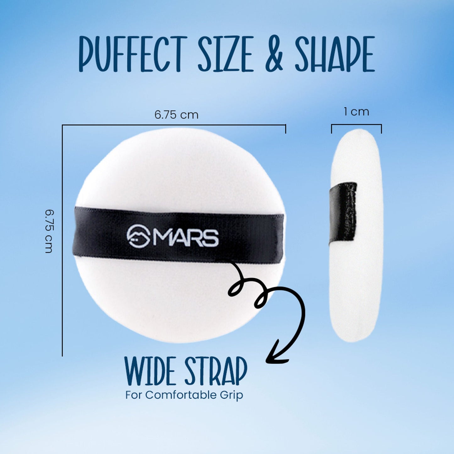 MARS Cosmetics Puffect Powder Puff with Strap - Pack of 2