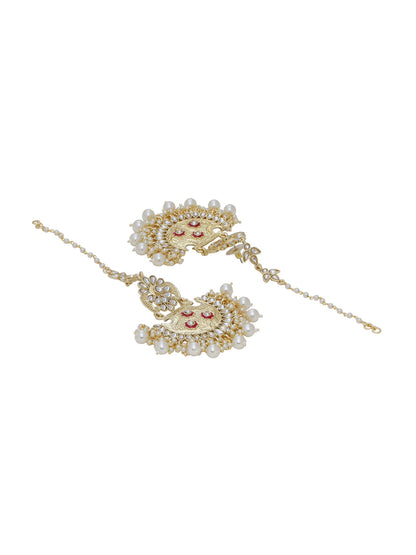 Shoshaa Gold-Polished Contemporary Chandbalis Earrings