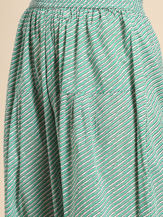 Anayna Women Green Ethnic Motifs Printed Pure Cotton Kurta with Salwar & Dupatta