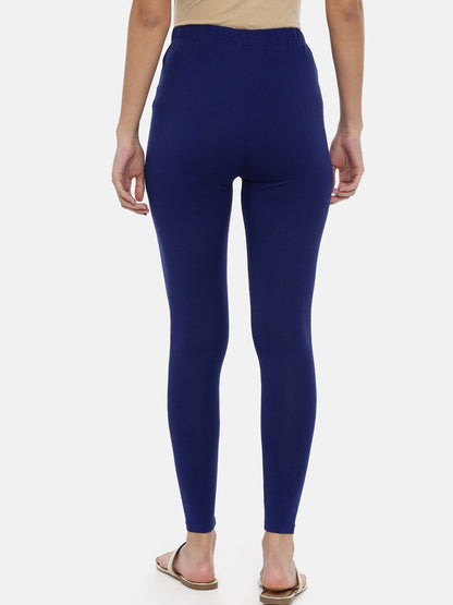Souchii Women Navy Blue Solid Slim-Fit Ankle-Length Leggings