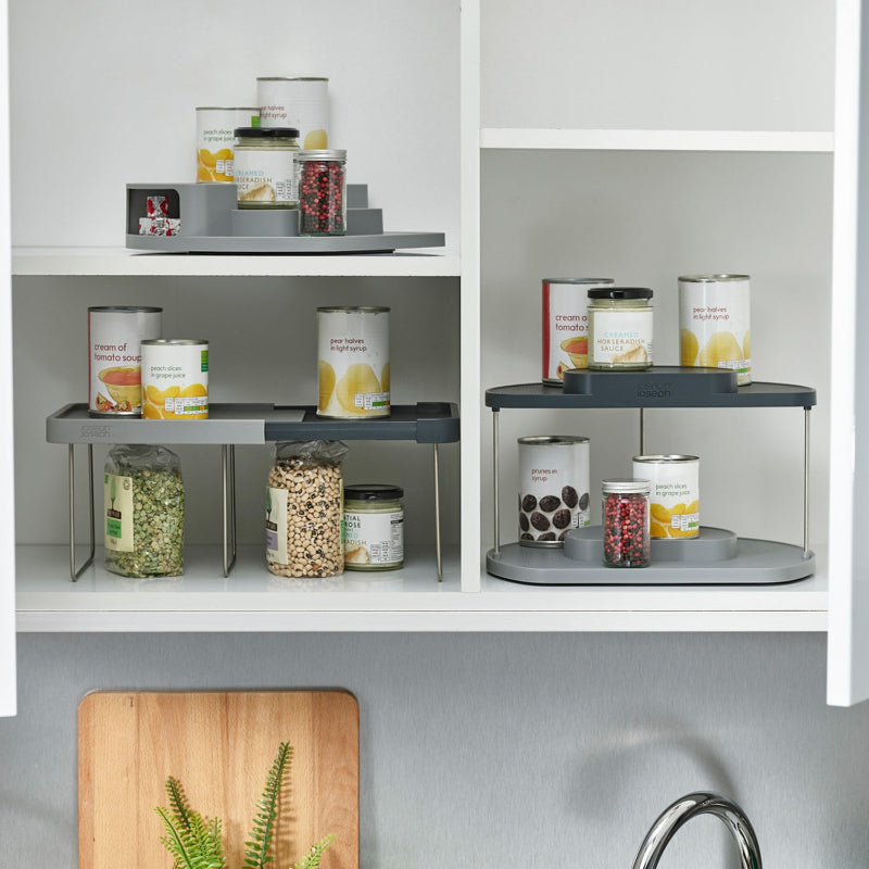 CupboardStore 2 Tier Grey Rotating Organiser