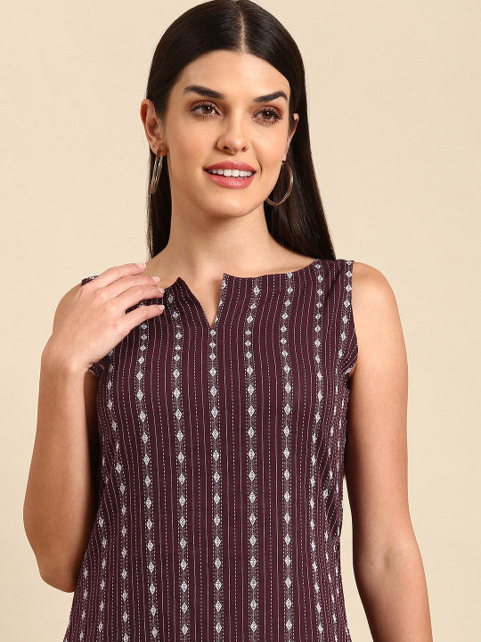 Anayna Women Kantha Work Dobby Cotton Kurta