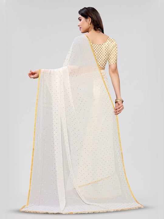Fabmora Polka Dot Zari Saree