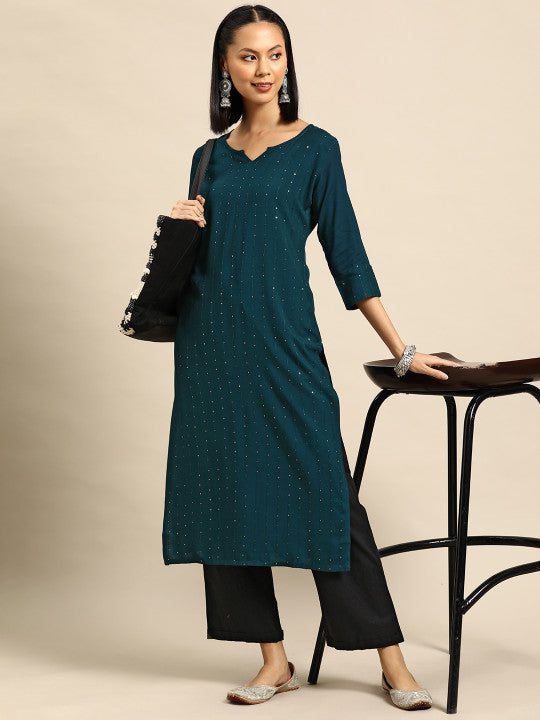 Sangria Embroidered Sequinned Kurta