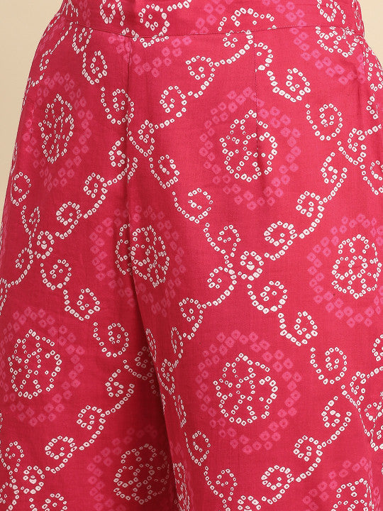 Anayna Women White Ethnic Motifs Printed Pure Cotton Kurta with Trousers & Dupatta