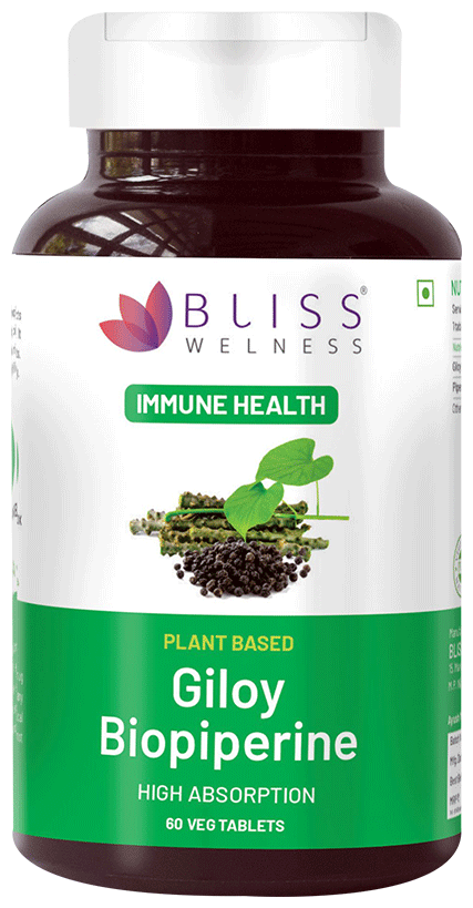Bliss Welness Immune Health Giloy Biopiperine Veg Tablet