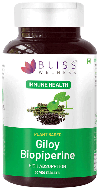 Bliss Welness Immune Health Giloy Biopiperine Veg Tablet