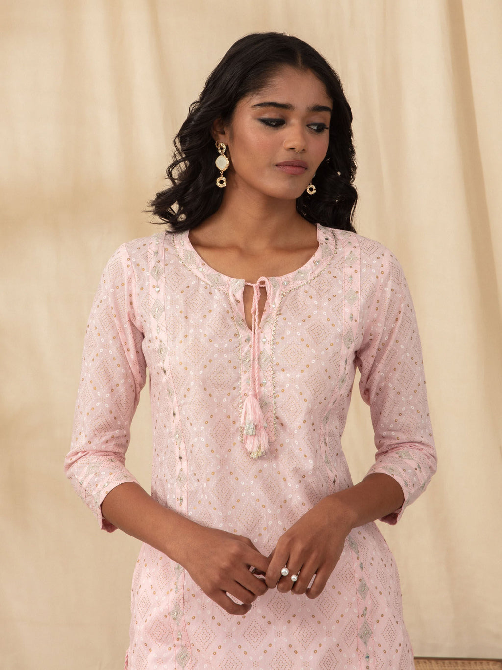 Likha Pink Gold Printed Co-ord Set LIKSKD241 (Set of 2)