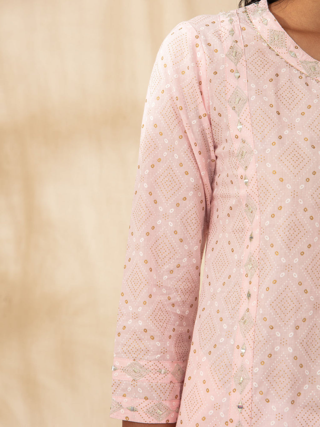 Likha Pink Gold Printed Co-ord Set LIKSKD241 (Set of 2)