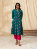 Likha Teal Blue Art Silk Embroidered Co-ord Set LIKSKD243 (Set of 2)